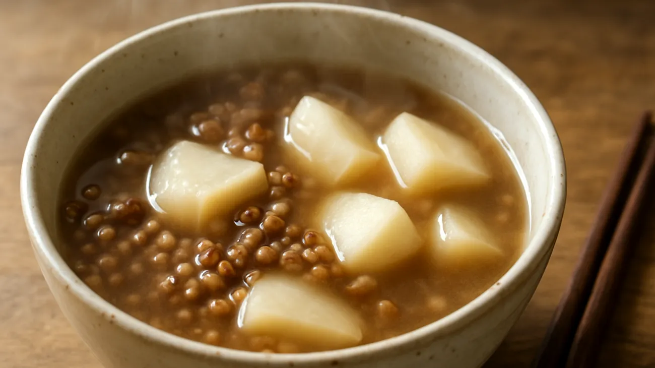 Buchweizen-Miso-Suppe mit fermentierten Rüben"